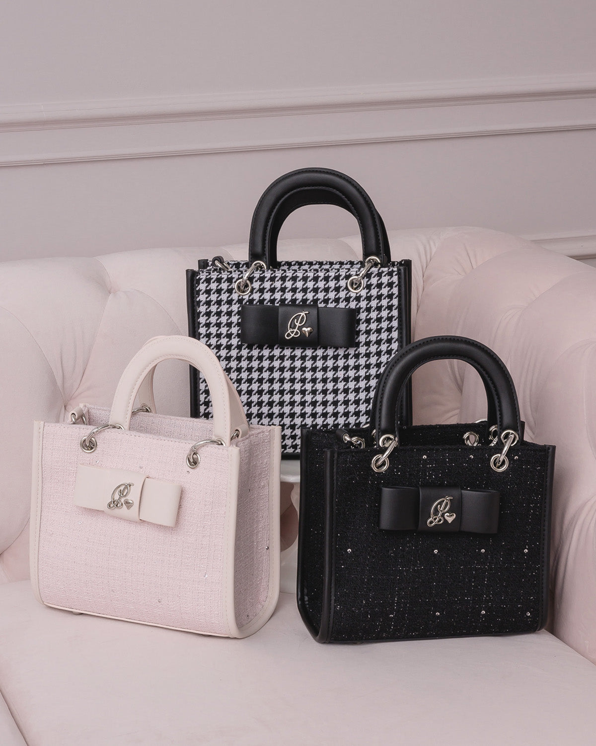 フロントリボンスクエアミニトート