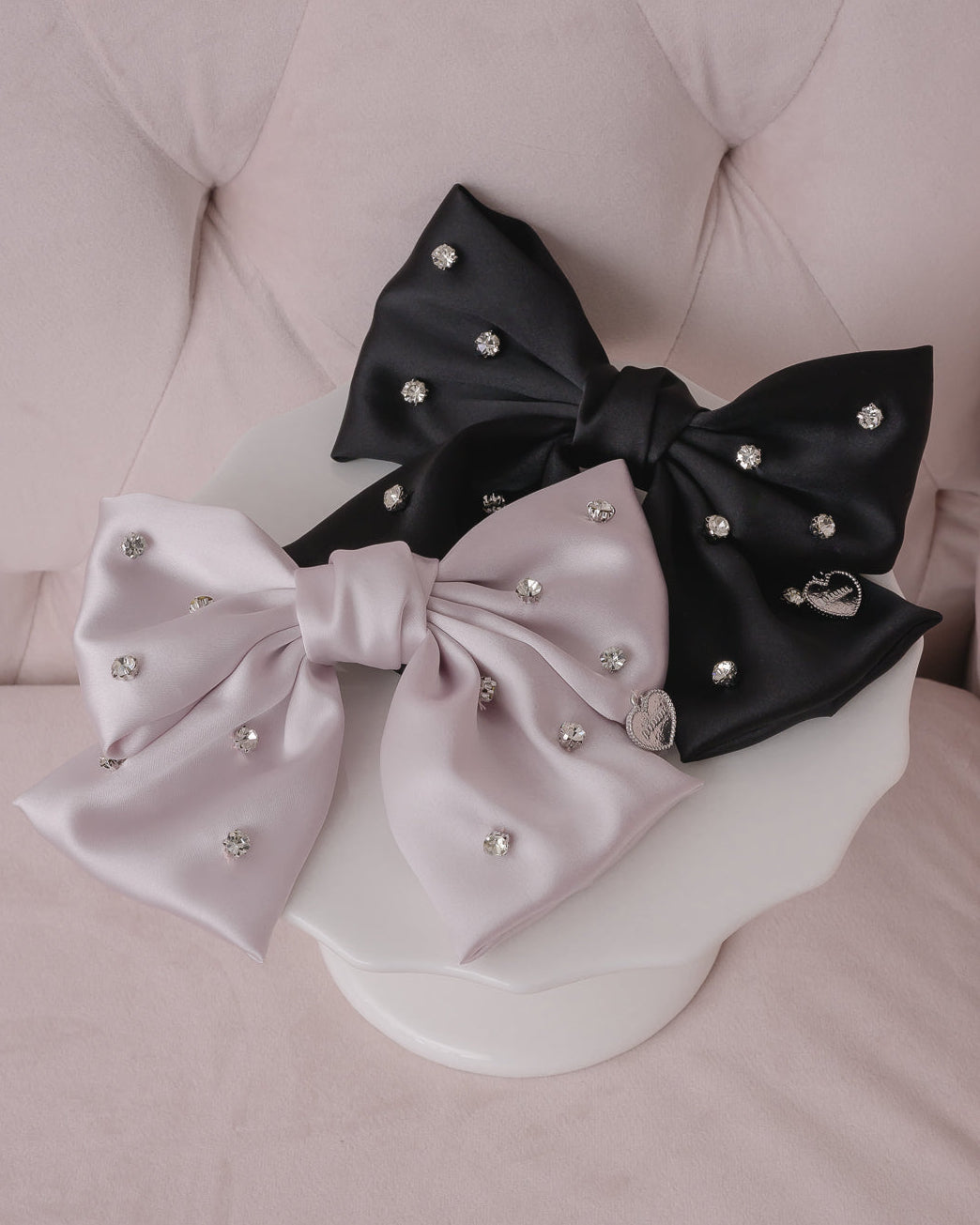 サテンビジュービッグリボンバレッタ