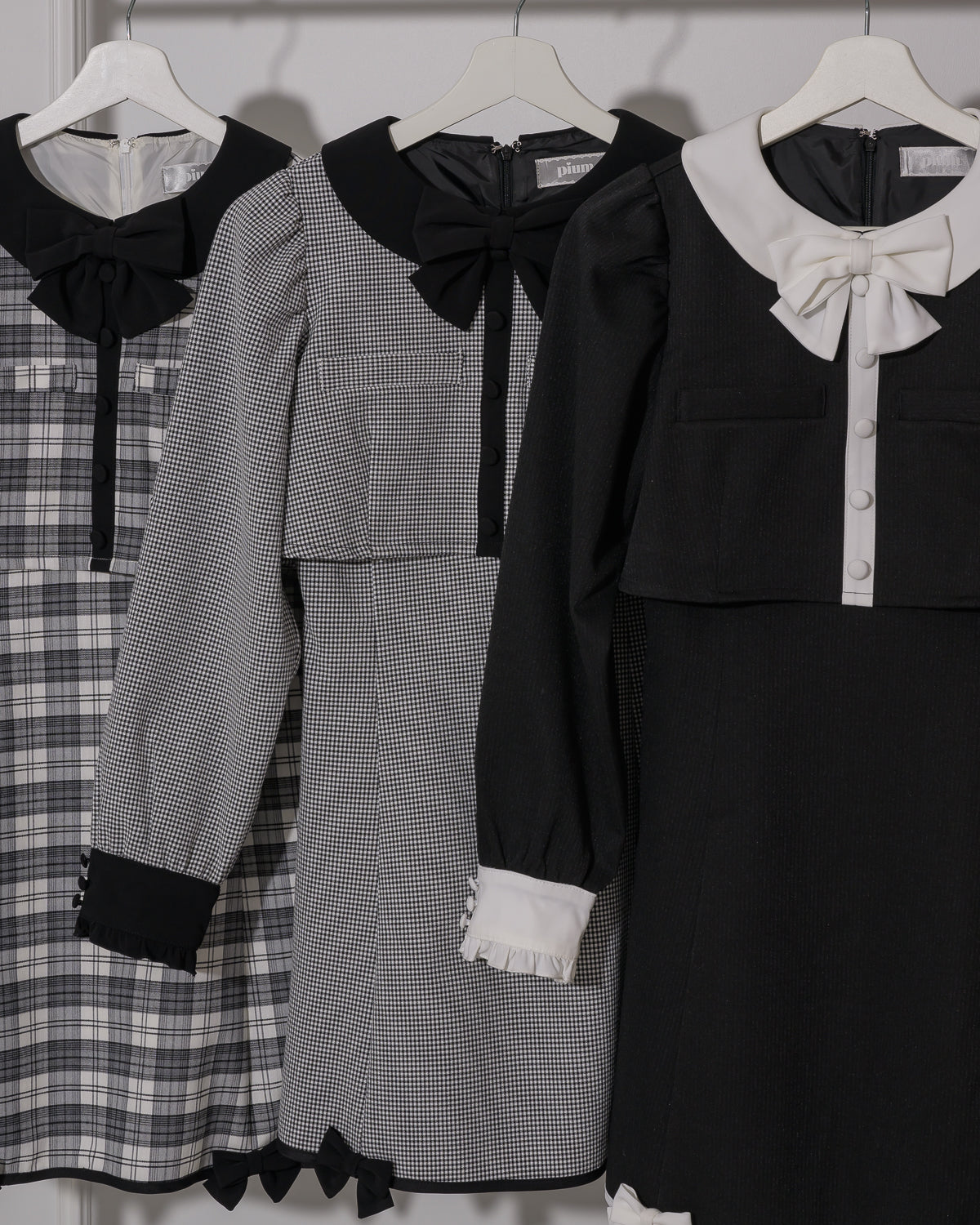 バイカラーリボンレイヤードフレアワンピ