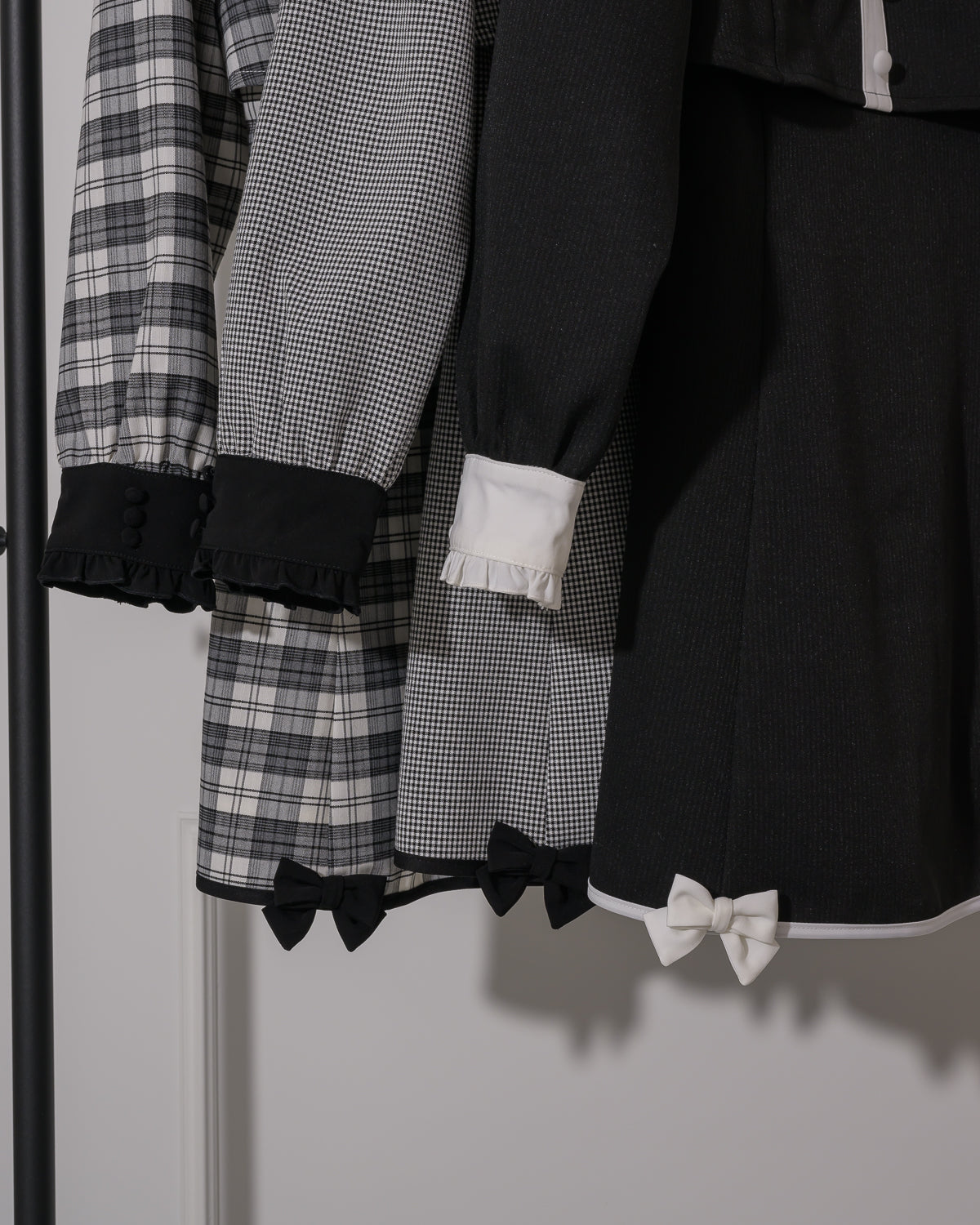 バイカラーリボンレイヤードフレアワンピ