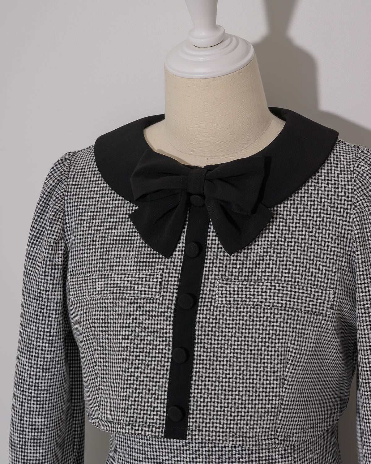 バイカラーリボンレイヤードフレアワンピ