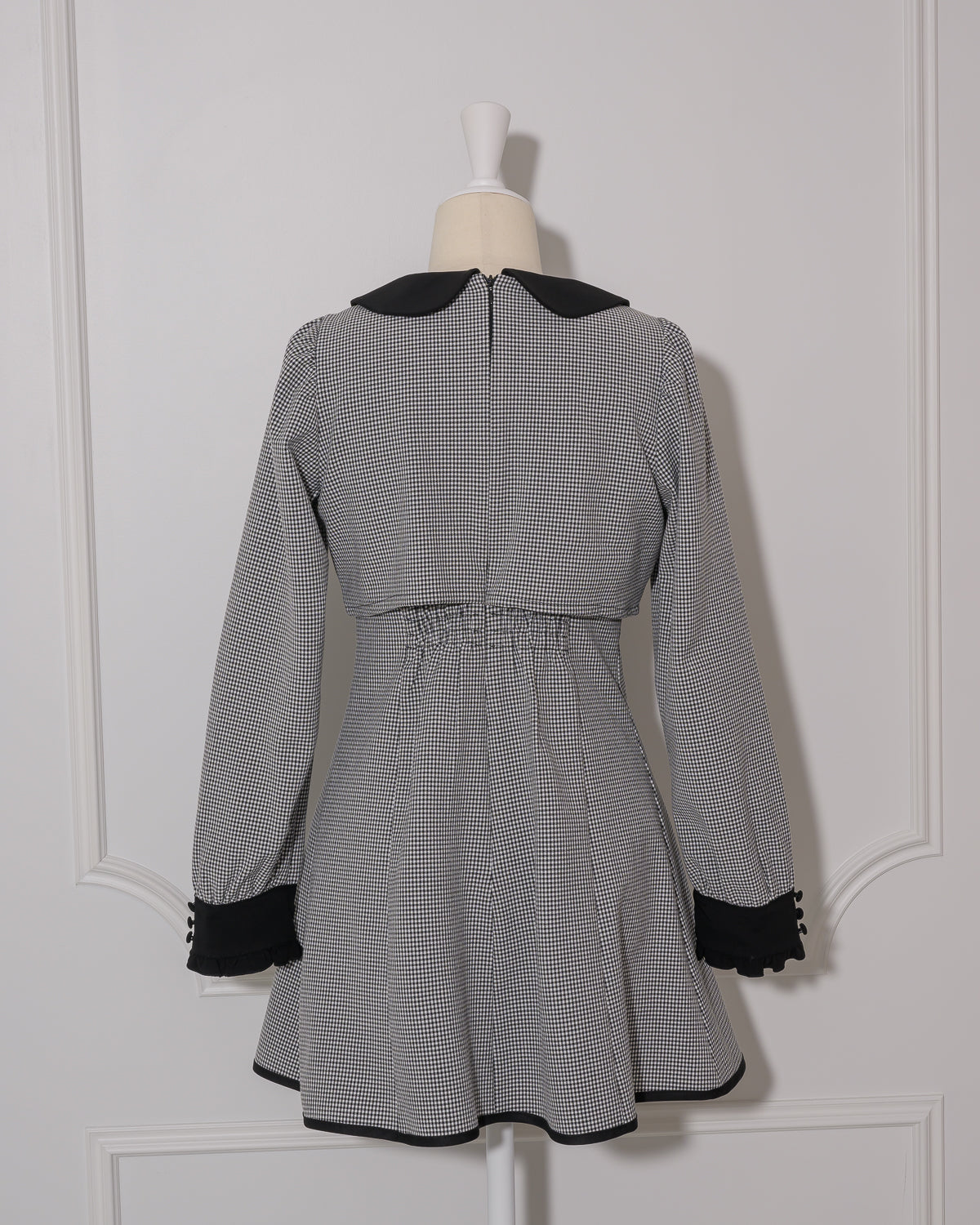 バイカラーリボンレイヤードフレアワンピ