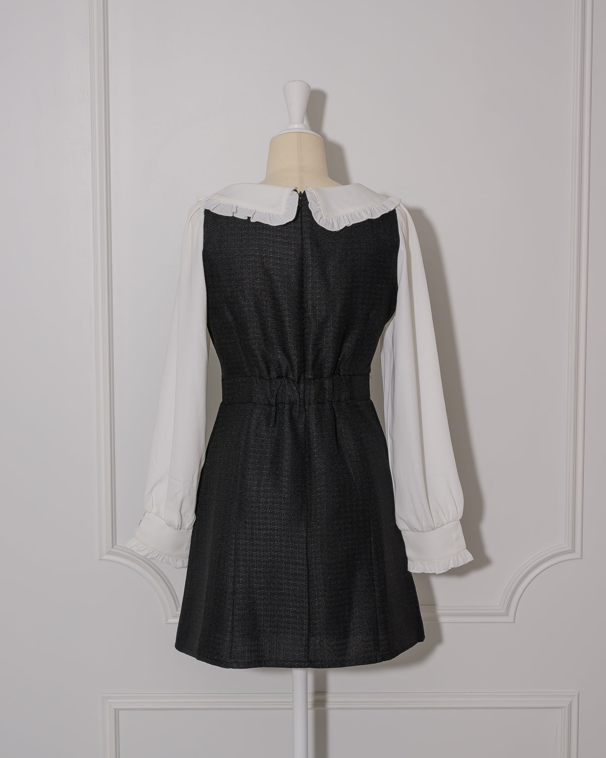 フリルカラーツイードミニワンピース