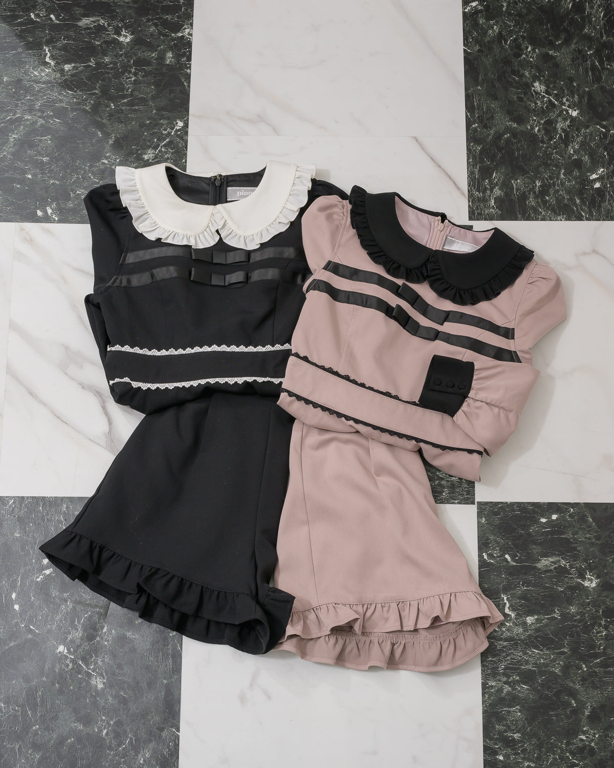 リボンテープフリルカラーセットアップ