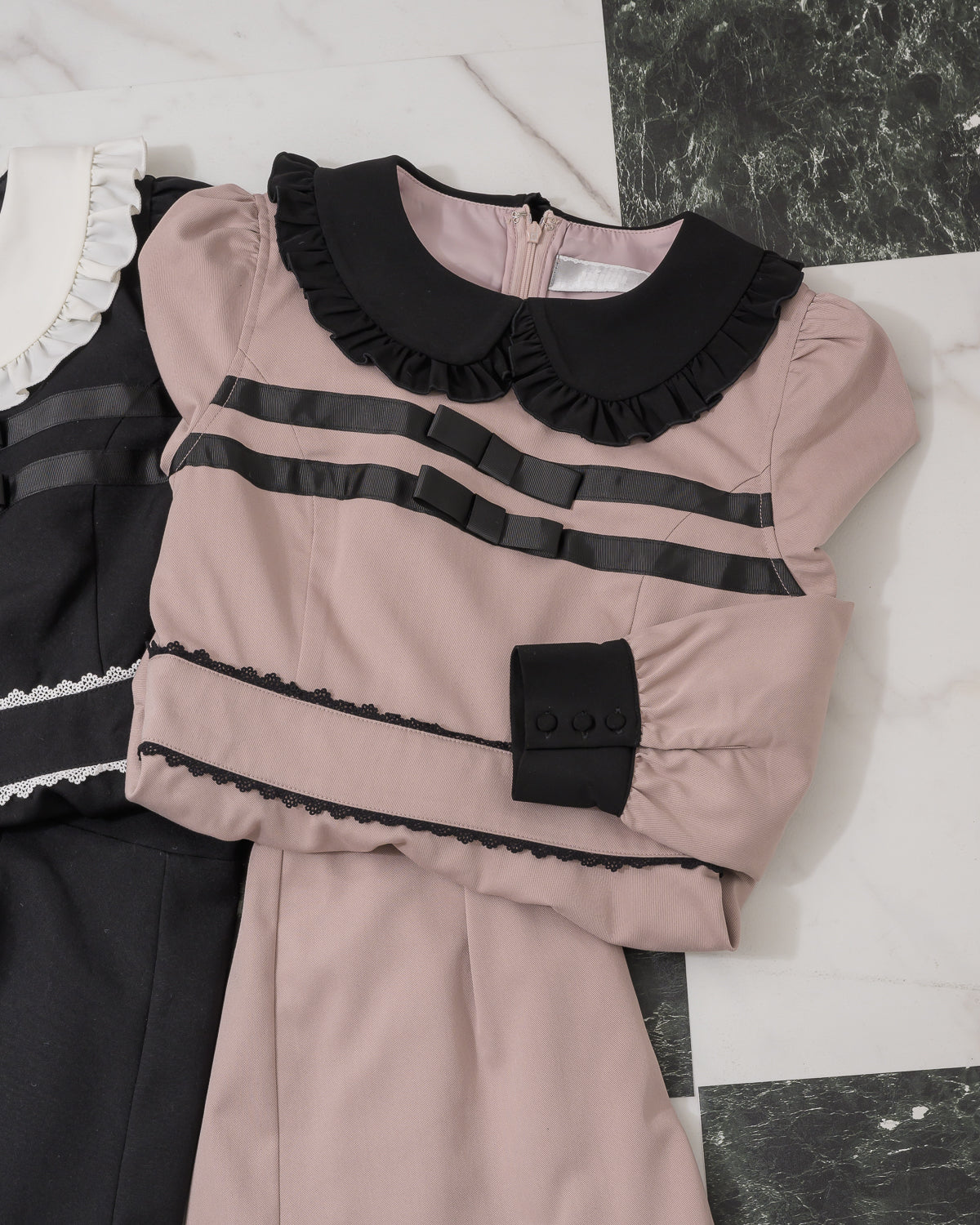 リボンテープフリルカラーセットアップ