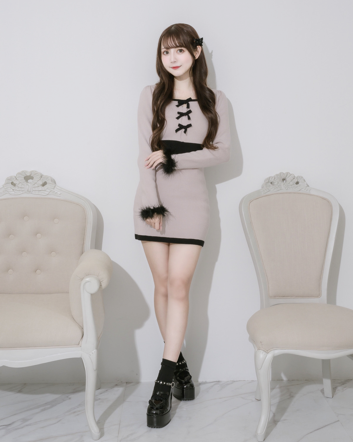 モデル身長:159cm/着用カラー:ピンク