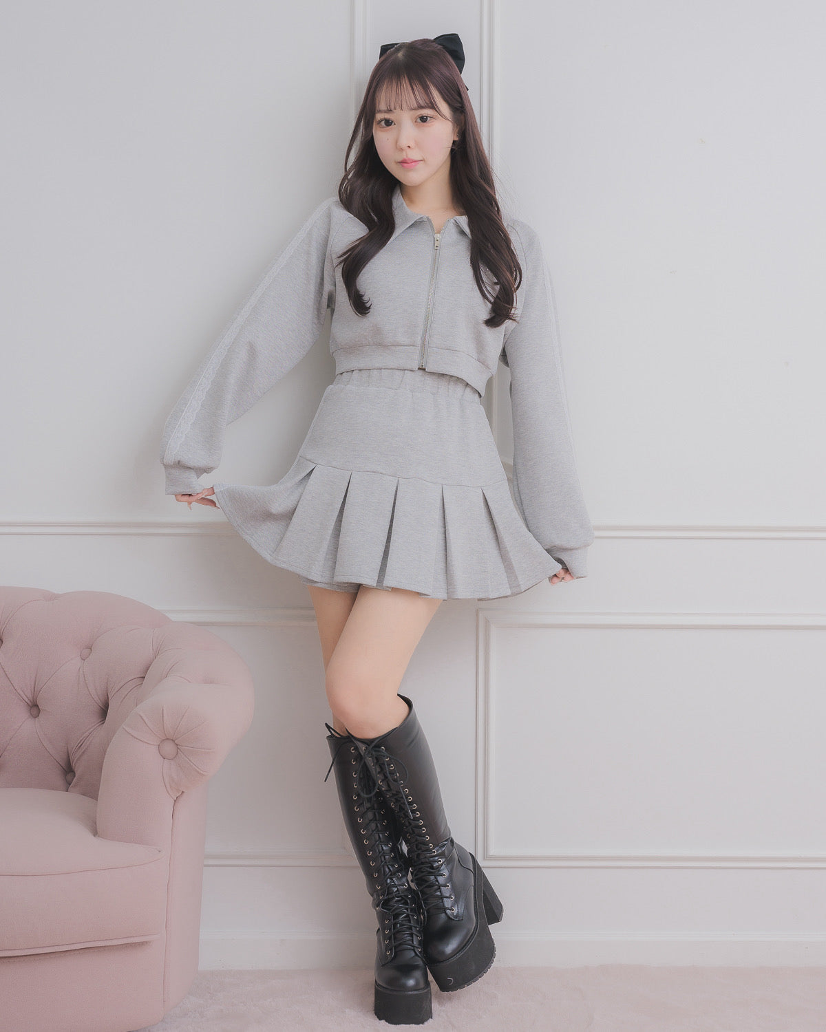 モデル身長：157cm/着用カラー:グレー