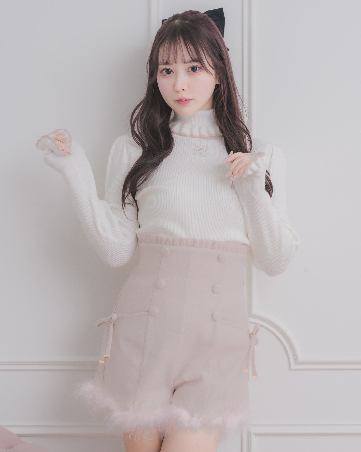 モデル身長：157cm/着用カラー：ペールピンク