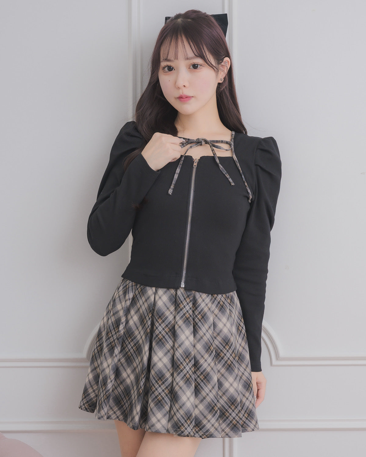 モデル身長：157cm/着用カラー:ブラック