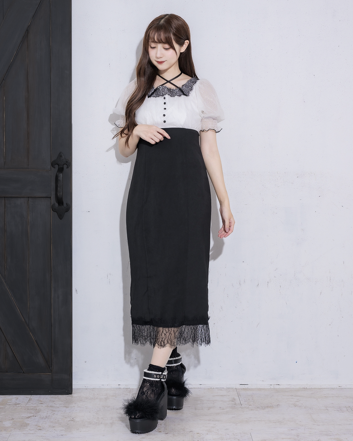 モデル身長:159cm/着用カラー:ホワイトホワイト