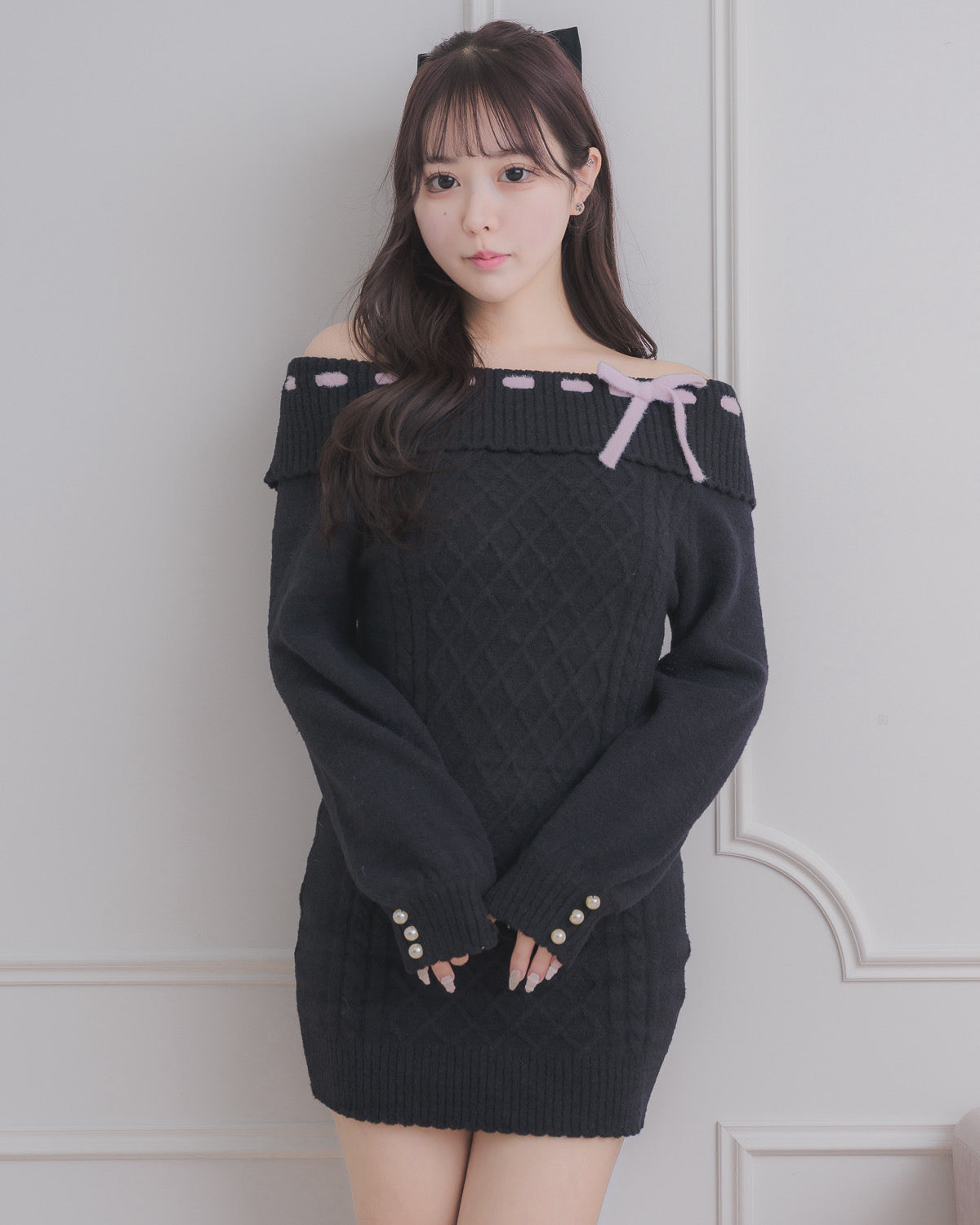 モデル身長：157cm/着用カラー:ブラック