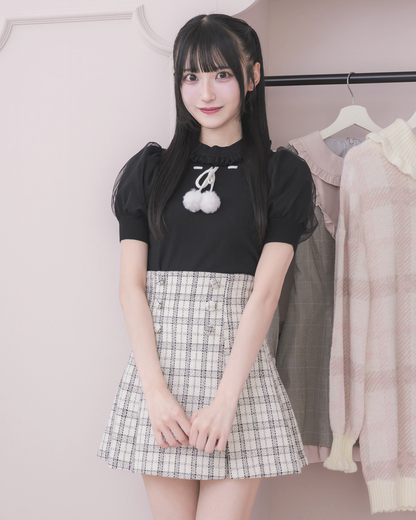 モデル身長：157cm/着用カラー:アイボリー