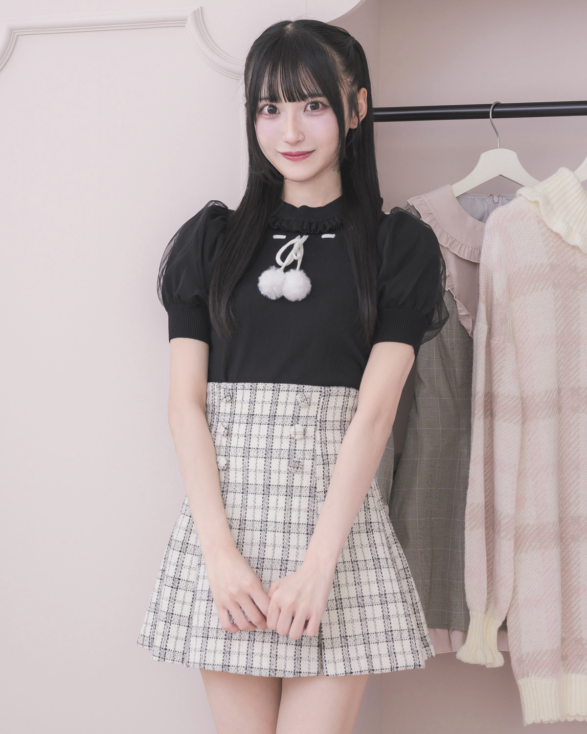 モデル身長:157cm/着用カラー:ブラック