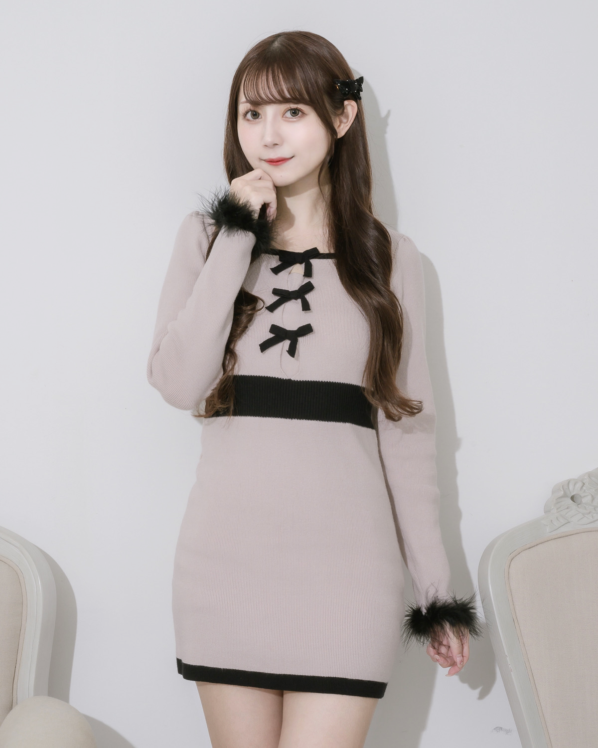 モデル身長:159cm/着用カラー:ピンク