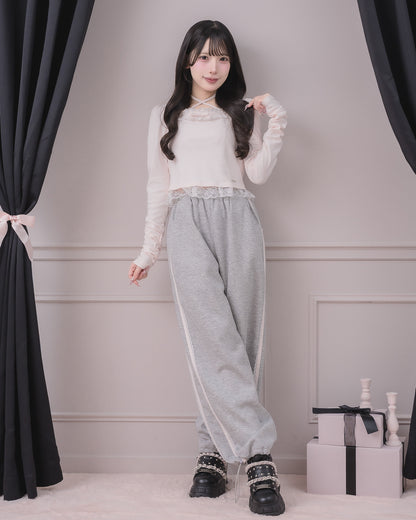 モデル身長：152cm/着用カラー：ピンク×グレー