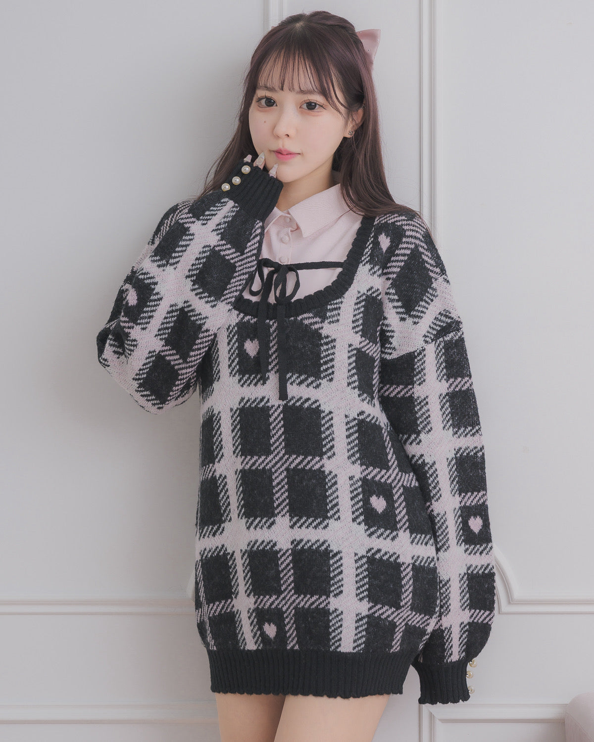 モデル身長：157cm/着用カラー:ブラック