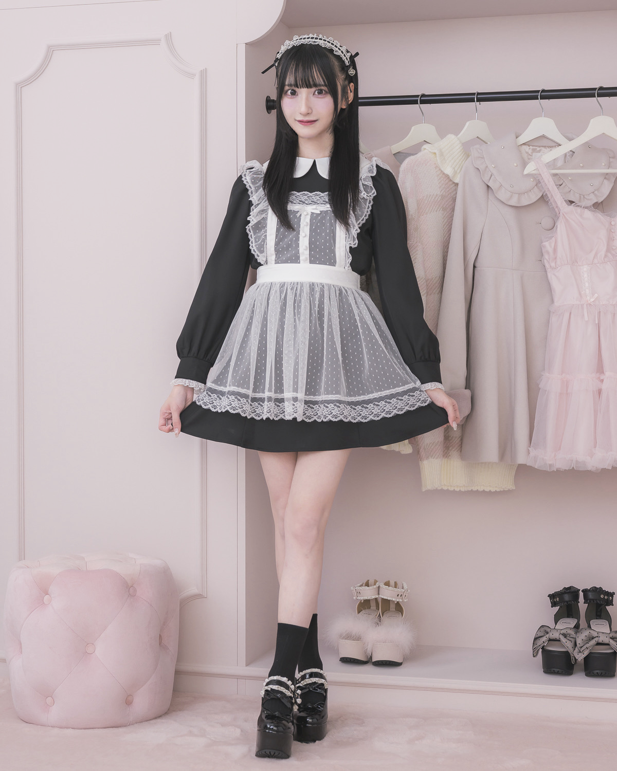 モデル身長:157cm/着用カラー:ブラック