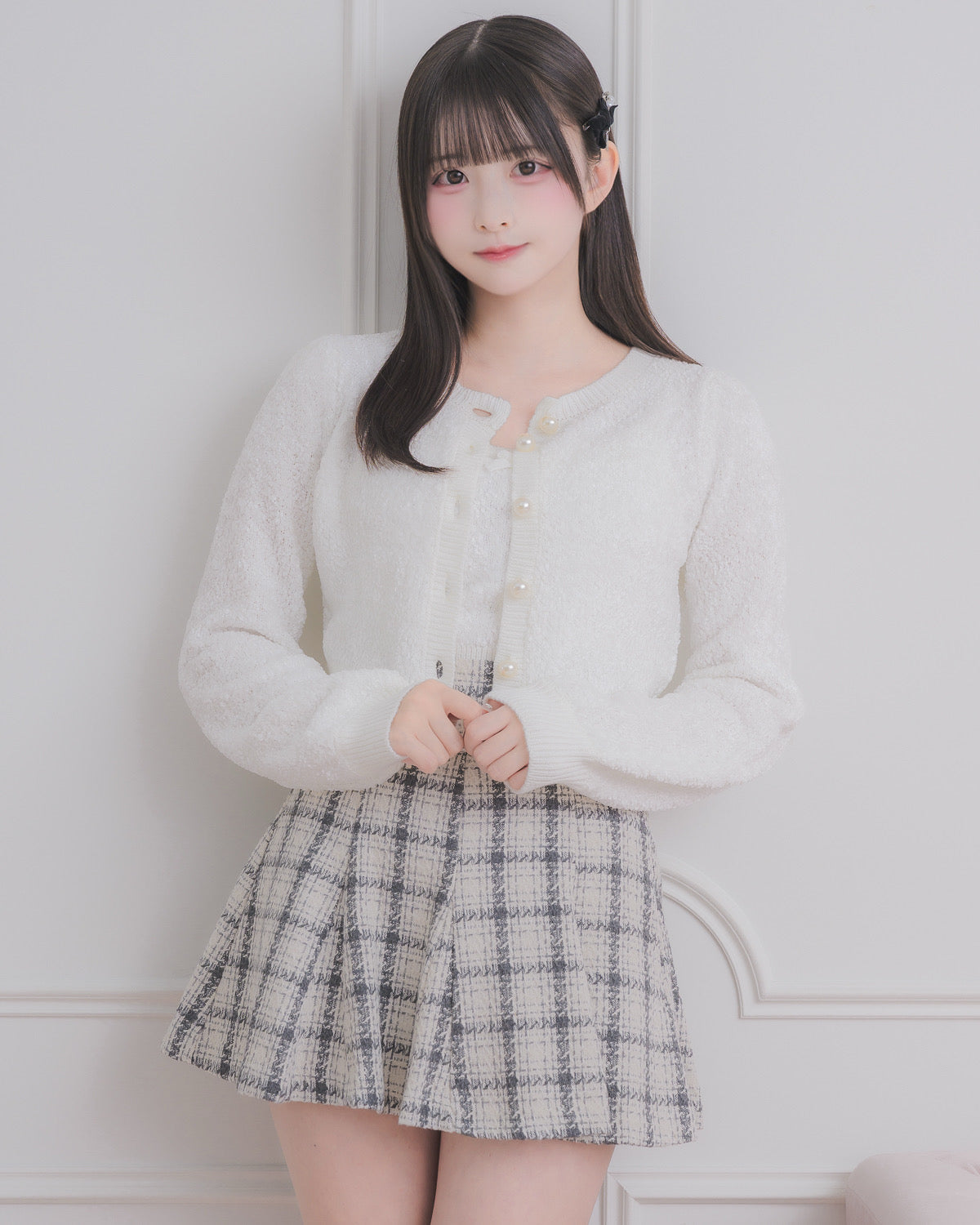 モデル身長：158cm/着用カラー:ホワイト