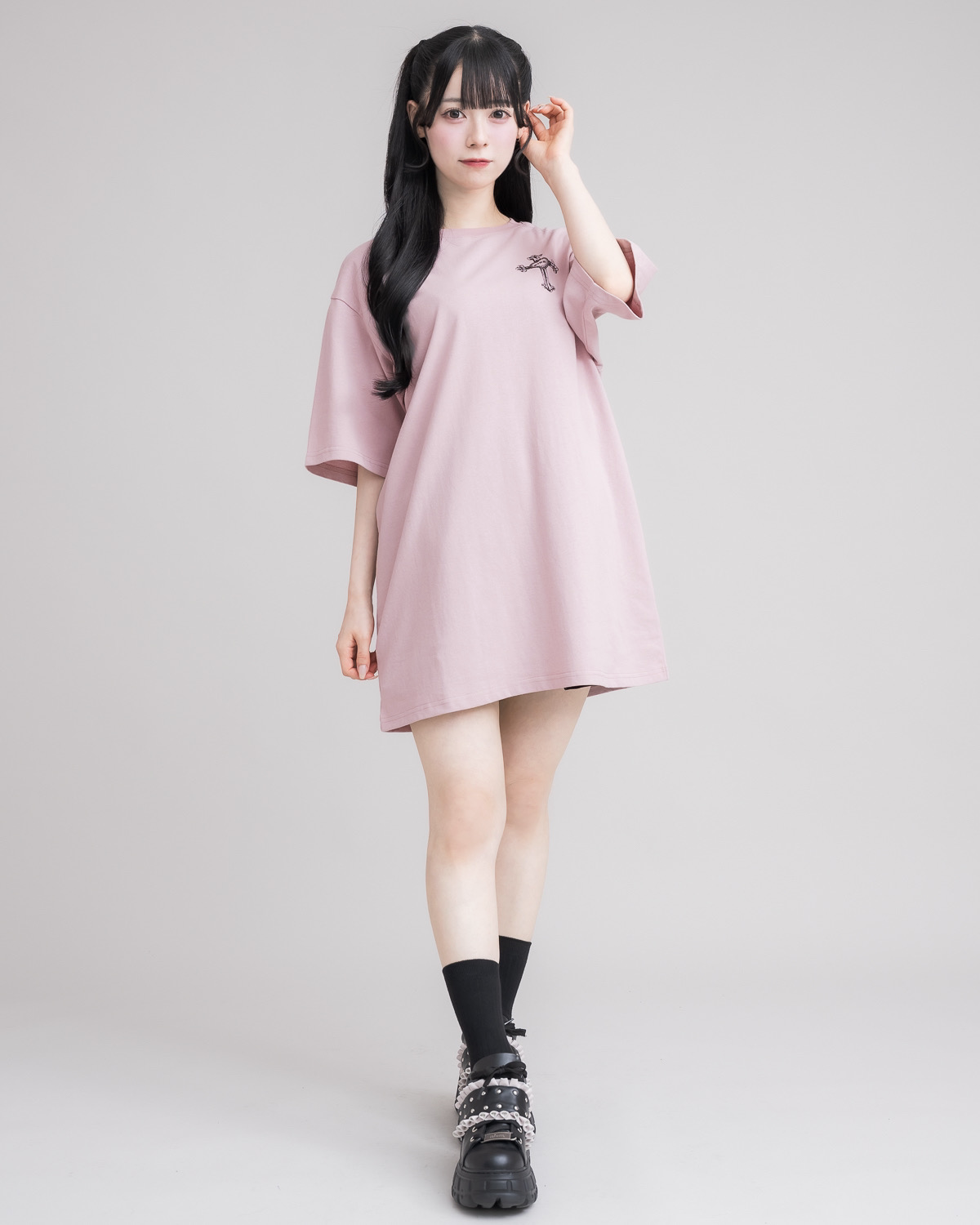 モデル身長:155cm/着用カラー:ピンク