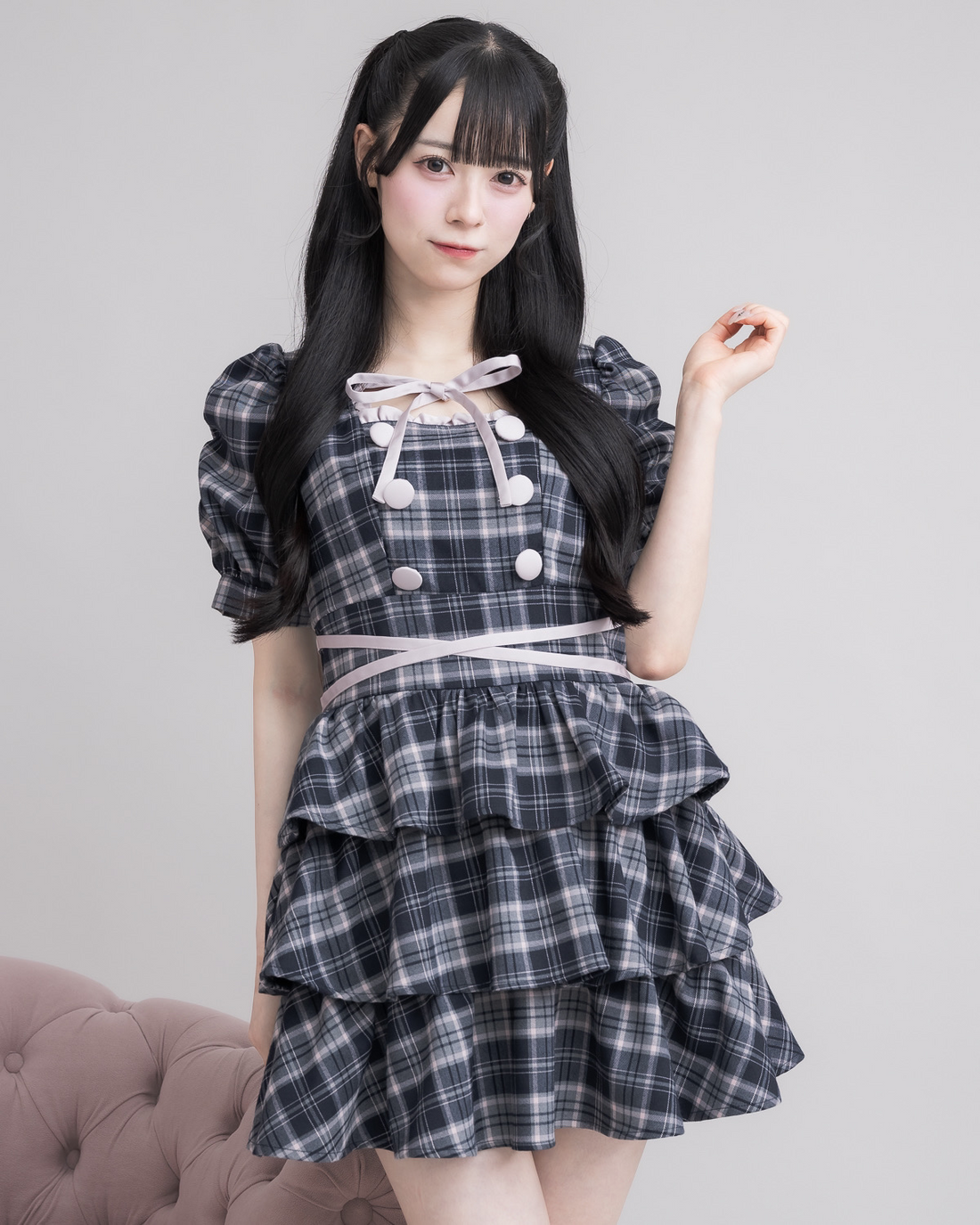 モデル身長：155cm/着用カラー：ネイビー