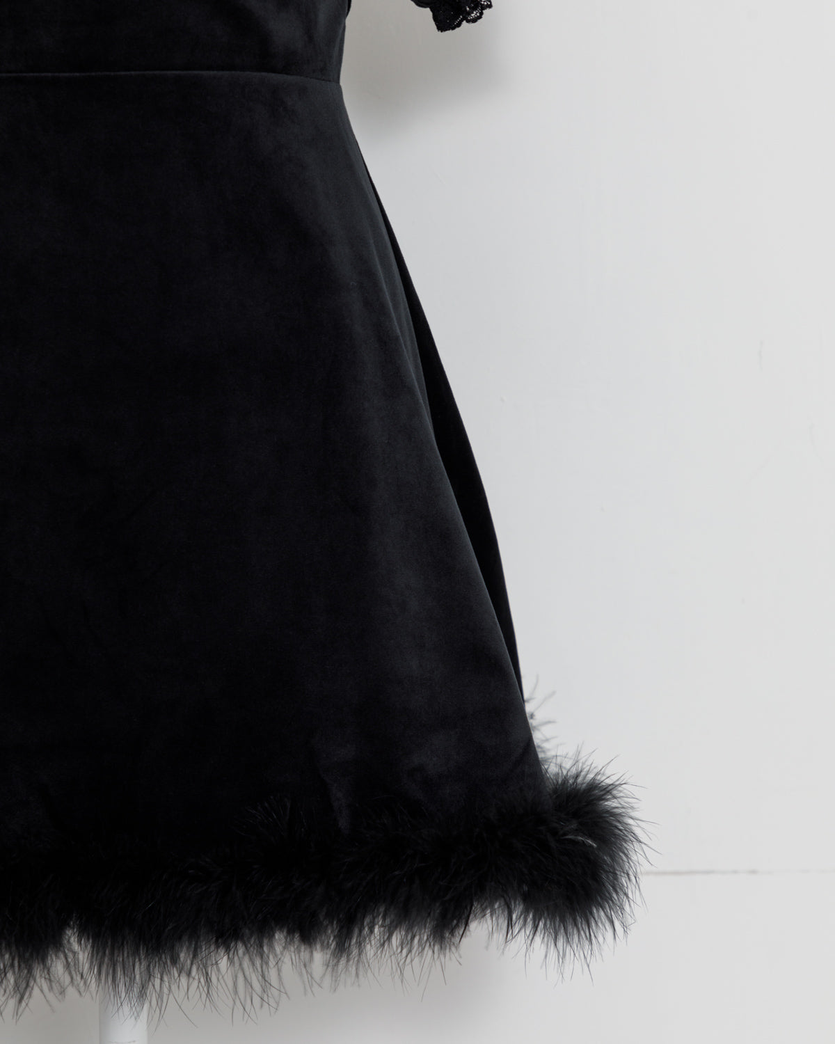 パフスリーブファーワンピース