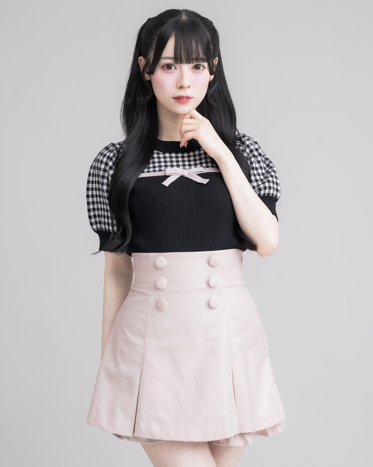 モデル身長:155cm/着用カラー:ピンク