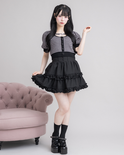 モデル身長：155cm/着用カラー：ブラック×ピンク