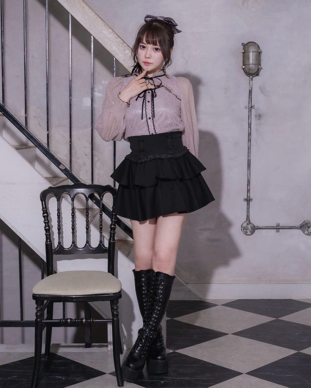 モデル身長:157cm/着用カラー:ピンク