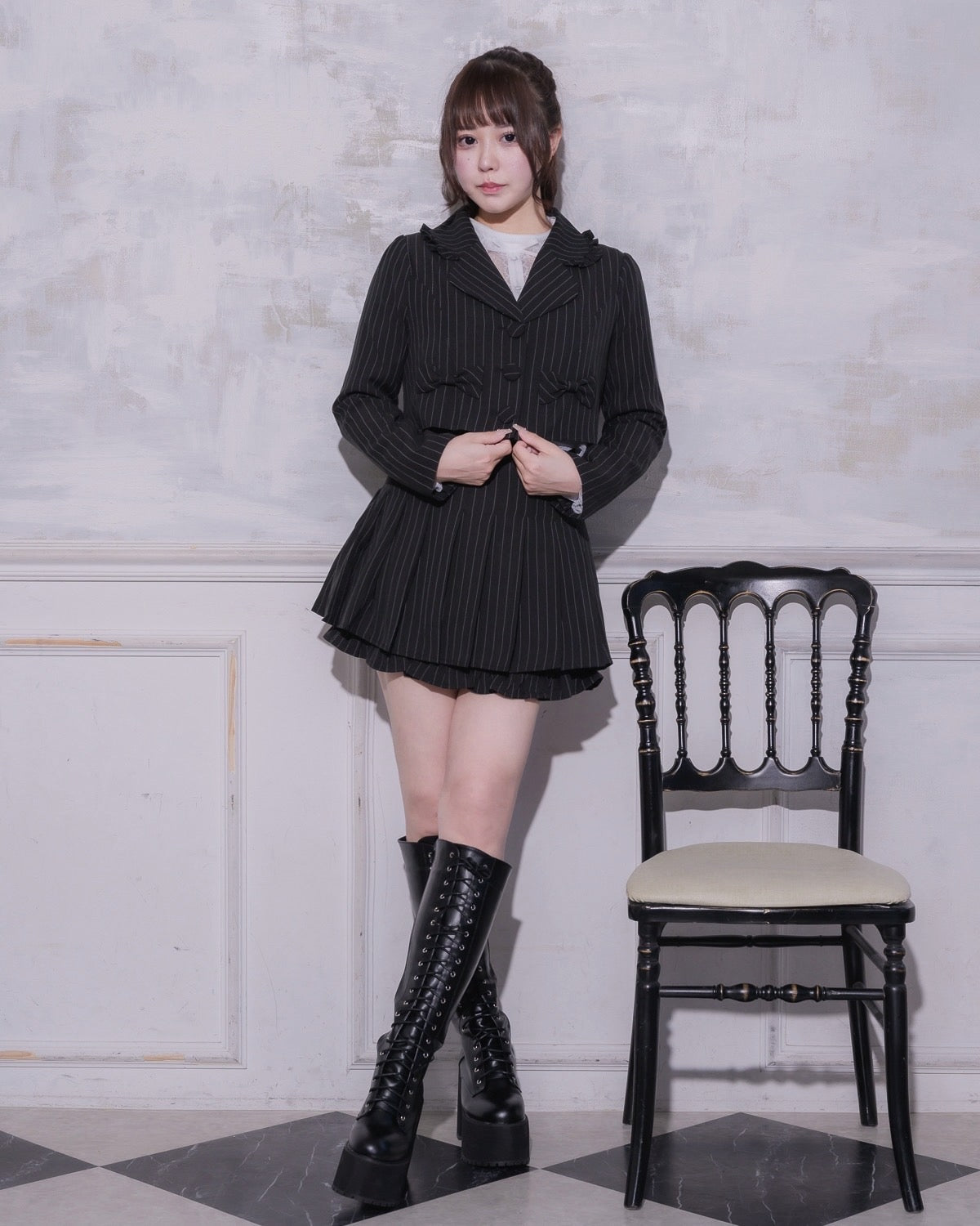 モデル身長:157cm/着用カラー:ブラック