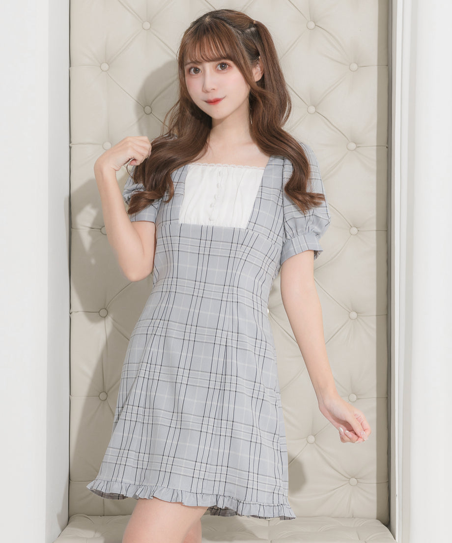 モデル身長:158cm/着用カラー:ブルーチェック