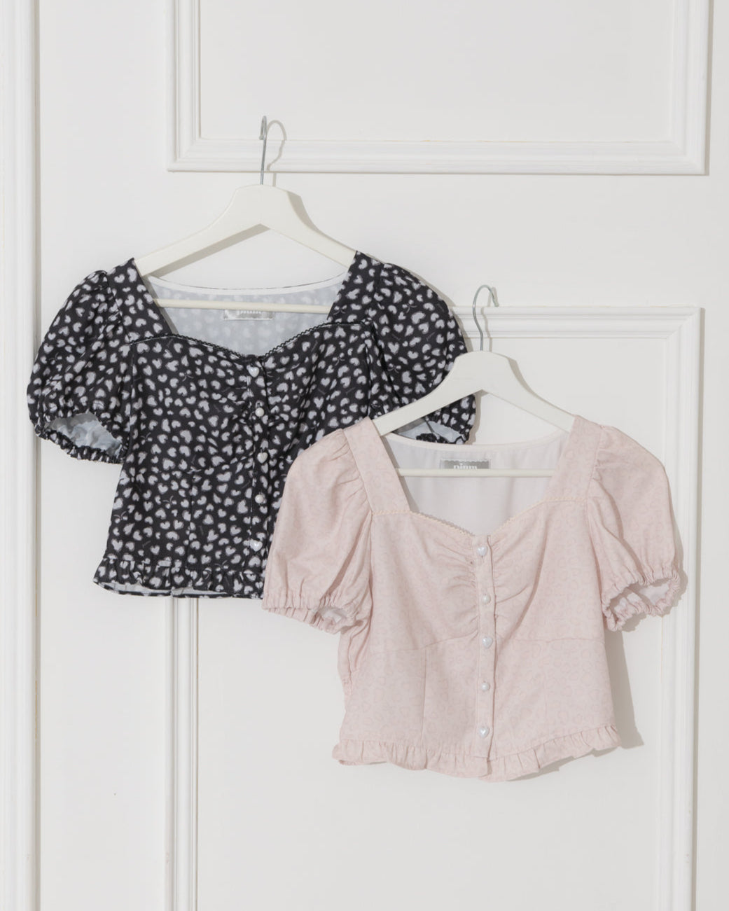 piumハートリボンレオパード柄ブラウス