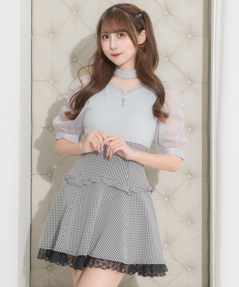 モデル身長:158cm/着用カラー:ブルーグレー