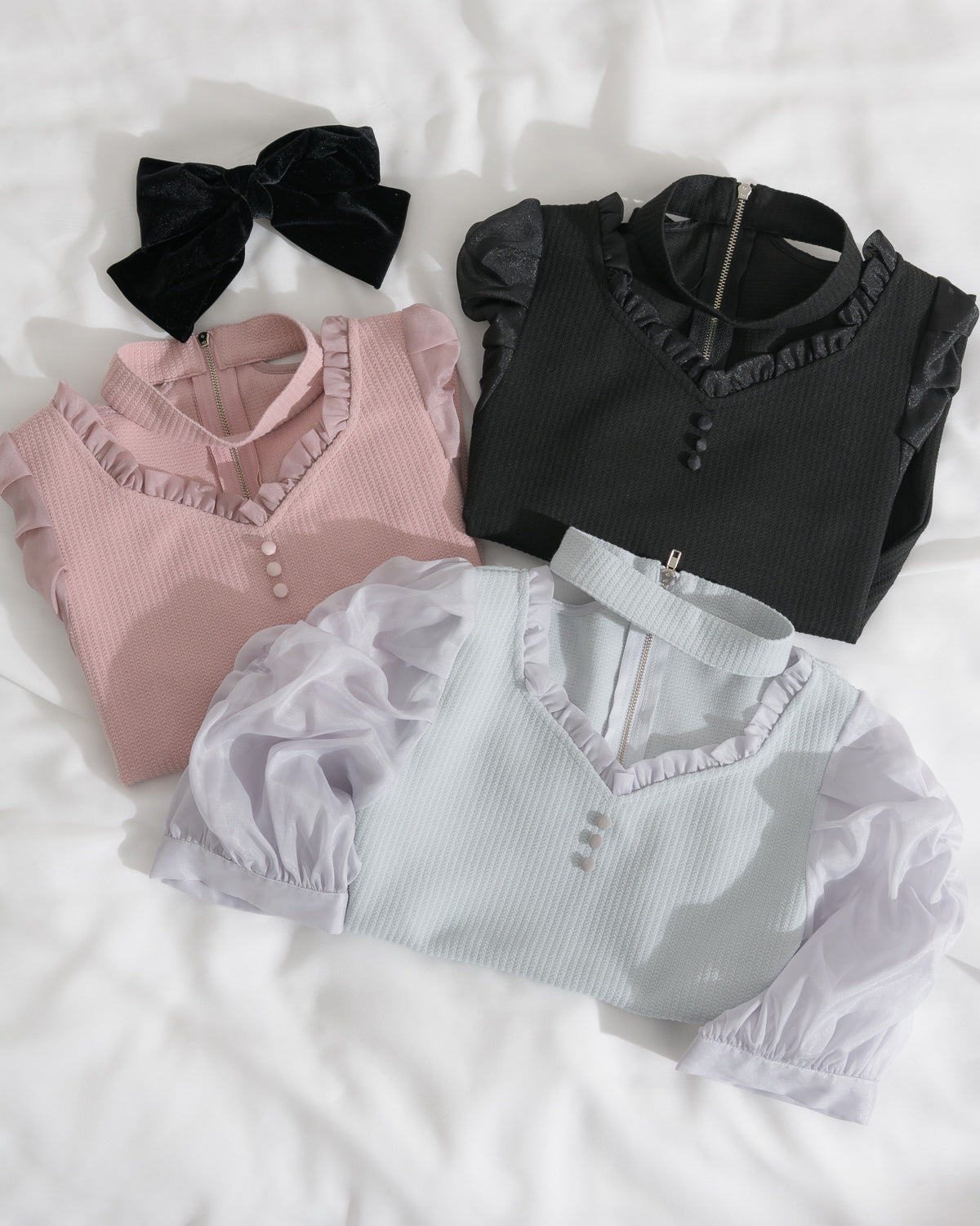 シアースリーブチョーカーカットソー