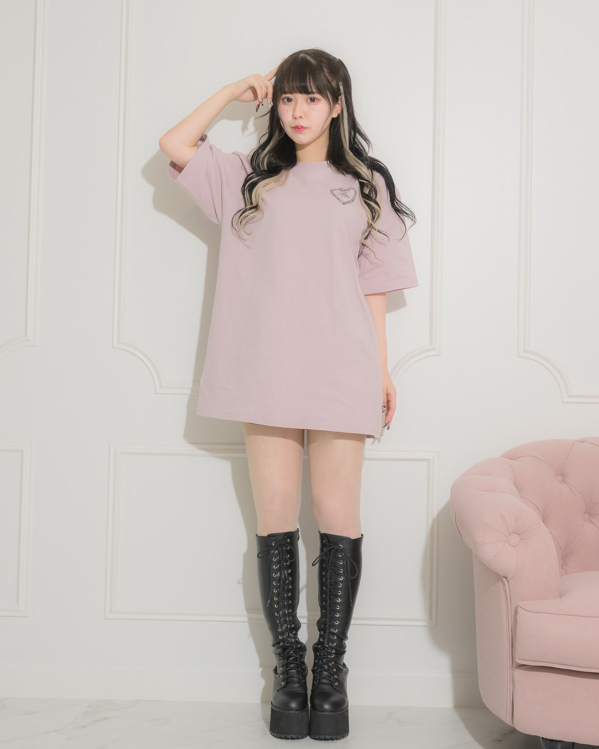 piumリボンオーバーサイズ半袖Tシャツ