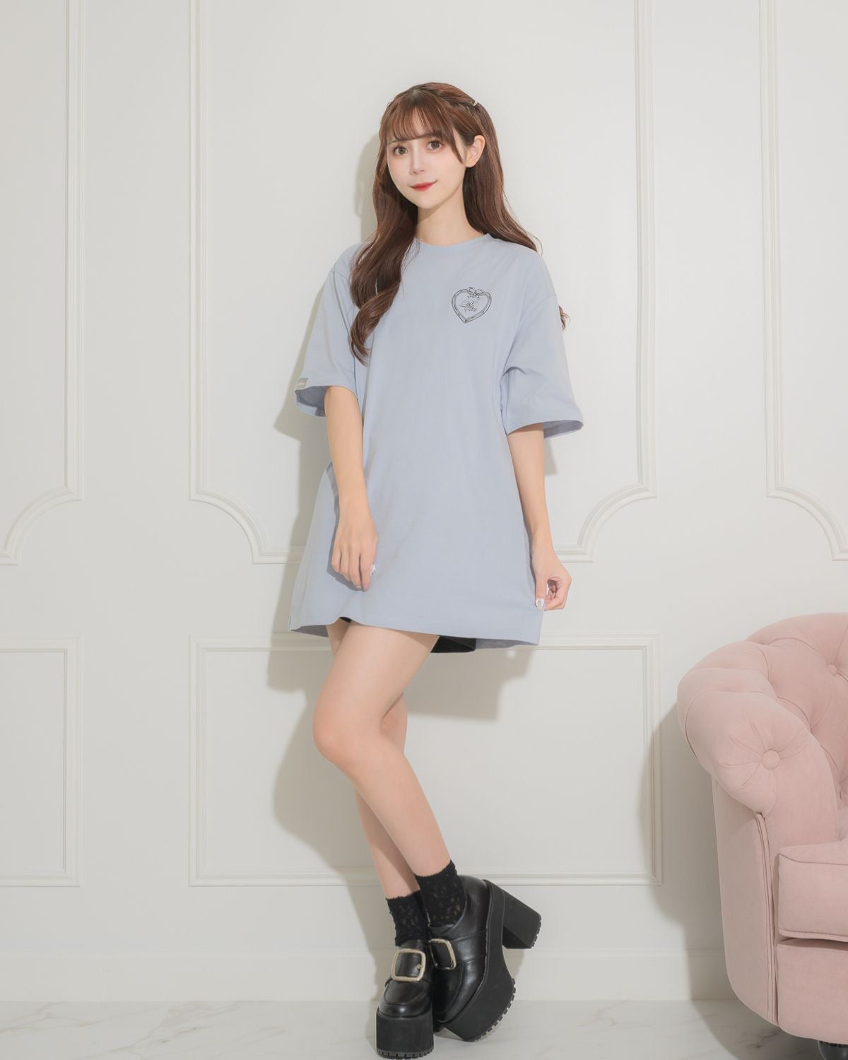 モデル身長:159cm/着用カラー:ブルー