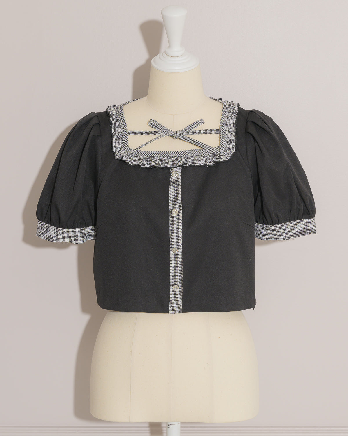 バイカラーフロントリボントップス