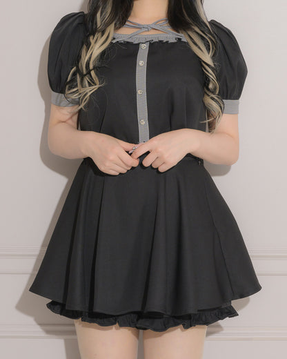 ボリュームフレアフリルスカパン