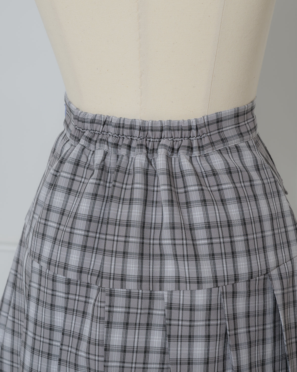 プリーツフリルチェックミニスカート