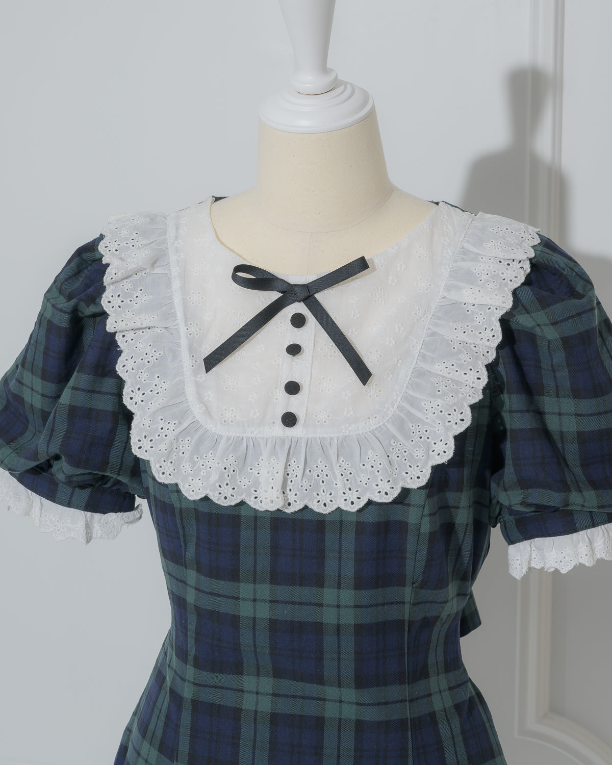 コットンレースドーリーカフェワンピ