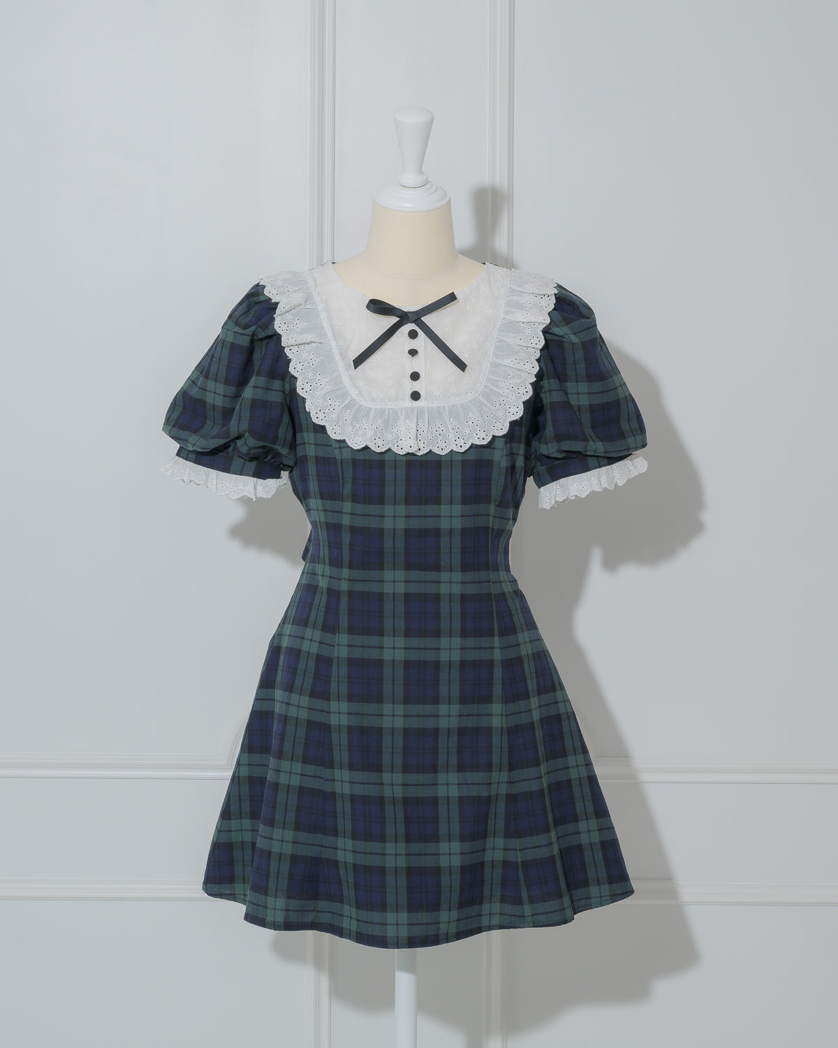 コットンレースドーリーカフェワンピ