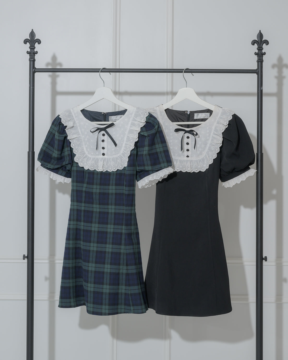 コットンレースドーリーカフェワンピ