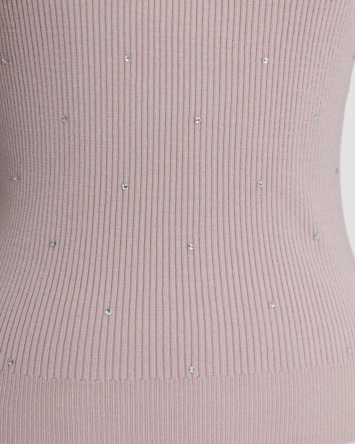 フリルハイネックビジューリブニット