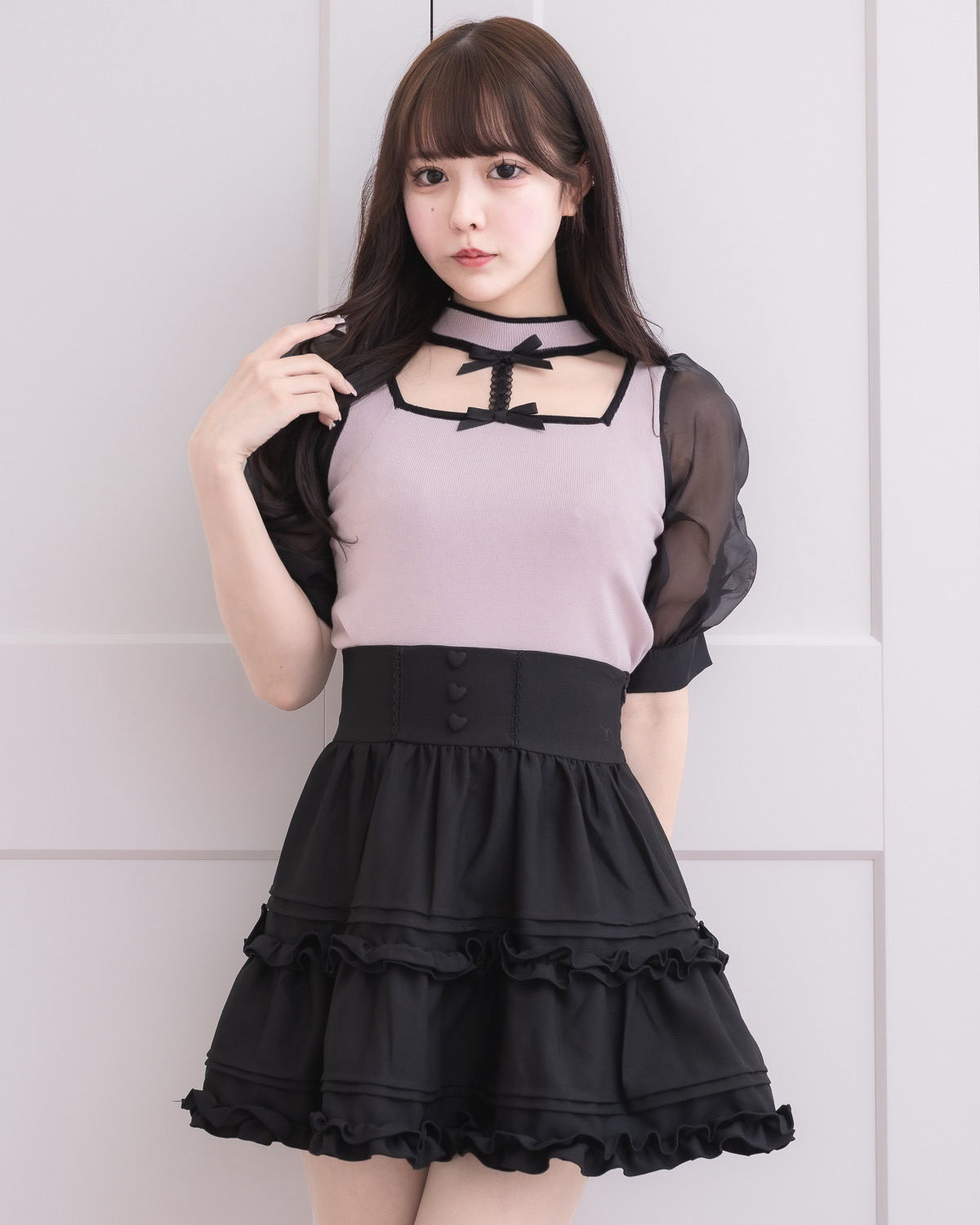 モデル身長:157cm/着用カラー:ピンク