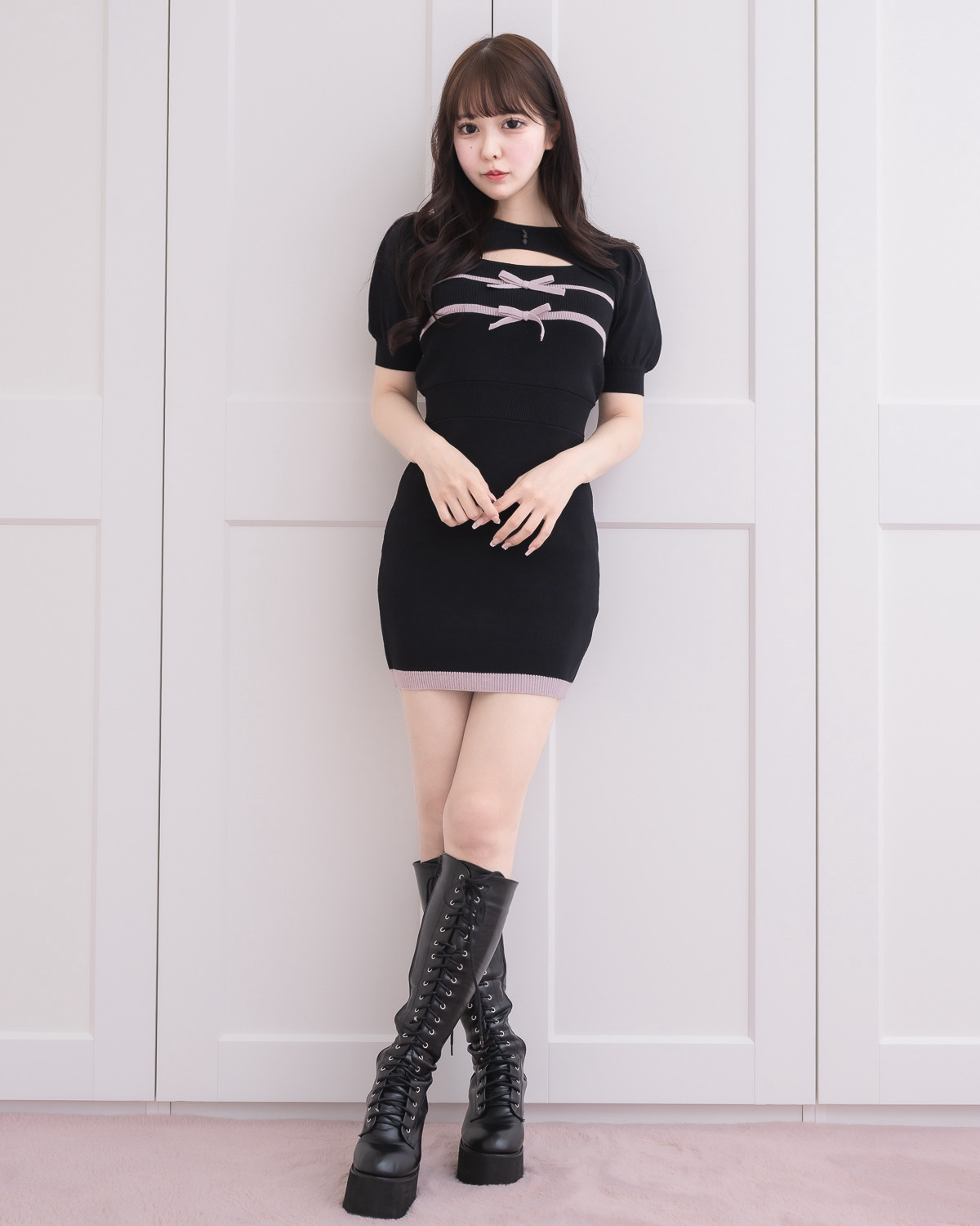 モデル身長:157cm/着用カラー:ブラック