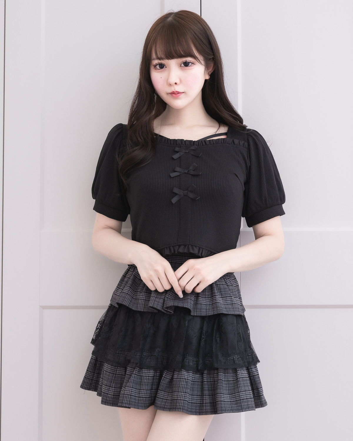 モデル身長：157cm/着用カラー:ダークチェック