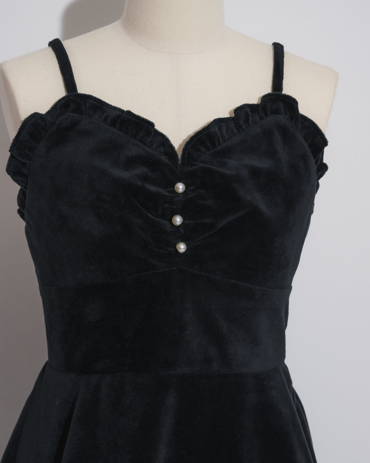 ファー付きフレアキャミワンピ