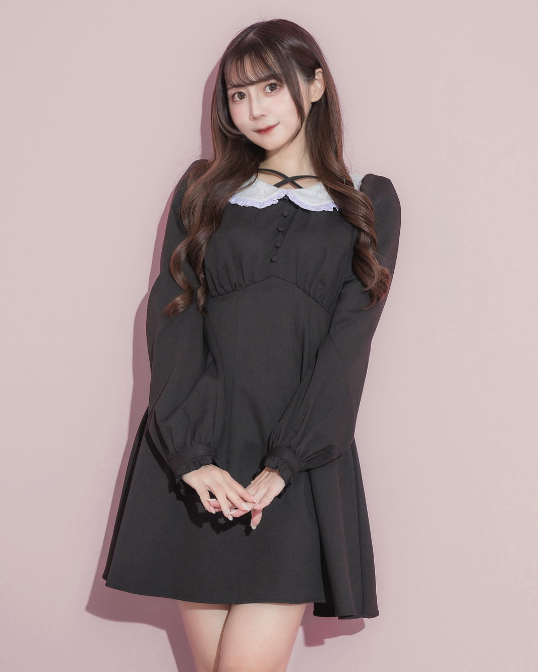 モデル身長:158cm/着用カラー:ブラック