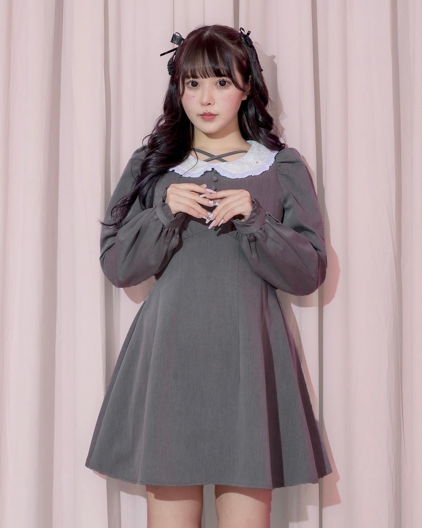 モデル身長:157cm/着用カラー:チャコール