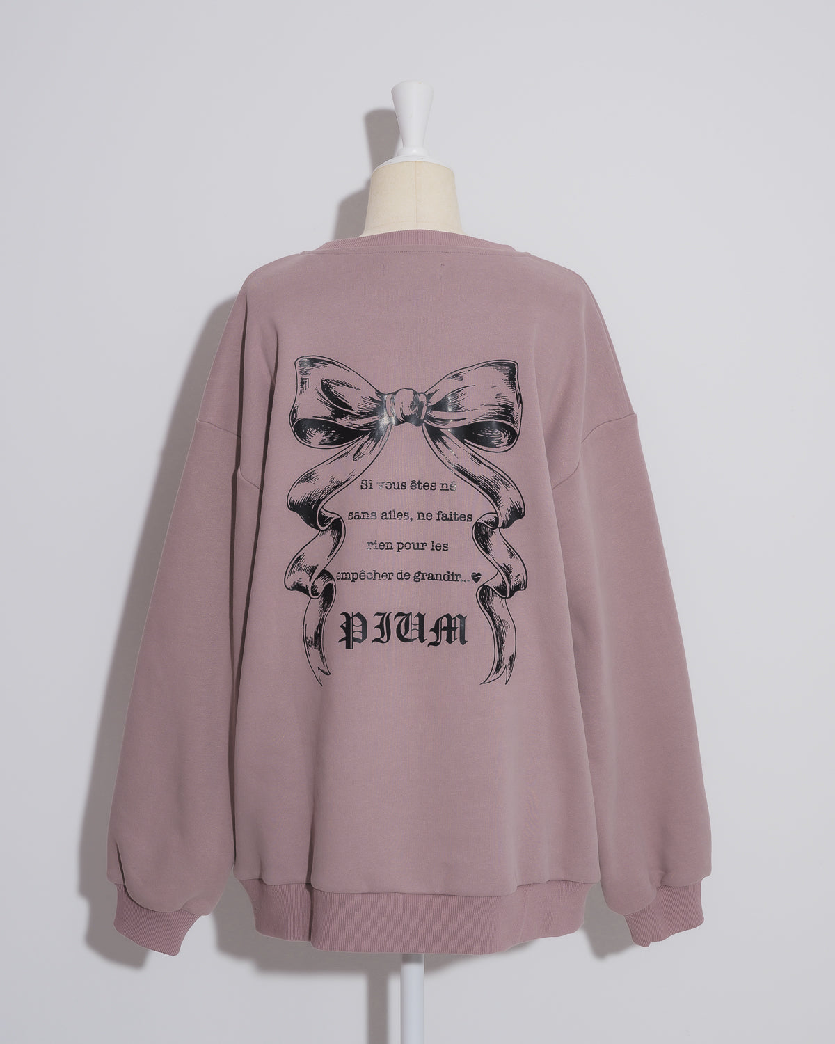 piumリボンオーバーサイズスウェット