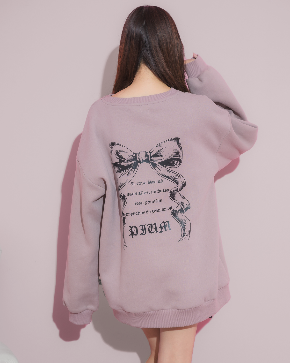 piumリボンオーバーサイズスウェット